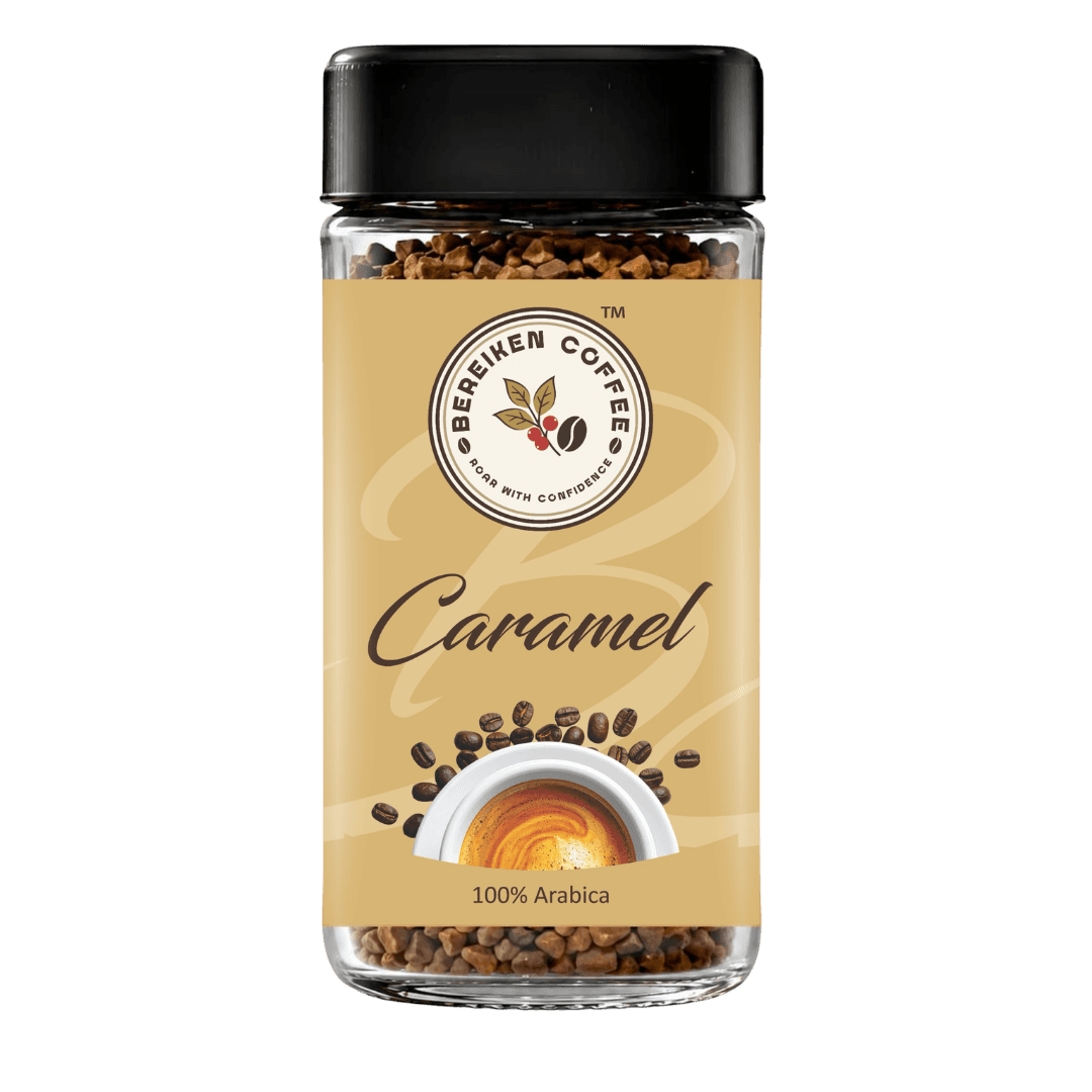 Caramel instant coffee jar